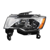 Halogen Headlights Compatible With Jeep Grand Cherokee 2017-2021 Chrome Housing Left Driver Side Headlamp assembly w/Bulbs Replaces#68266646AD